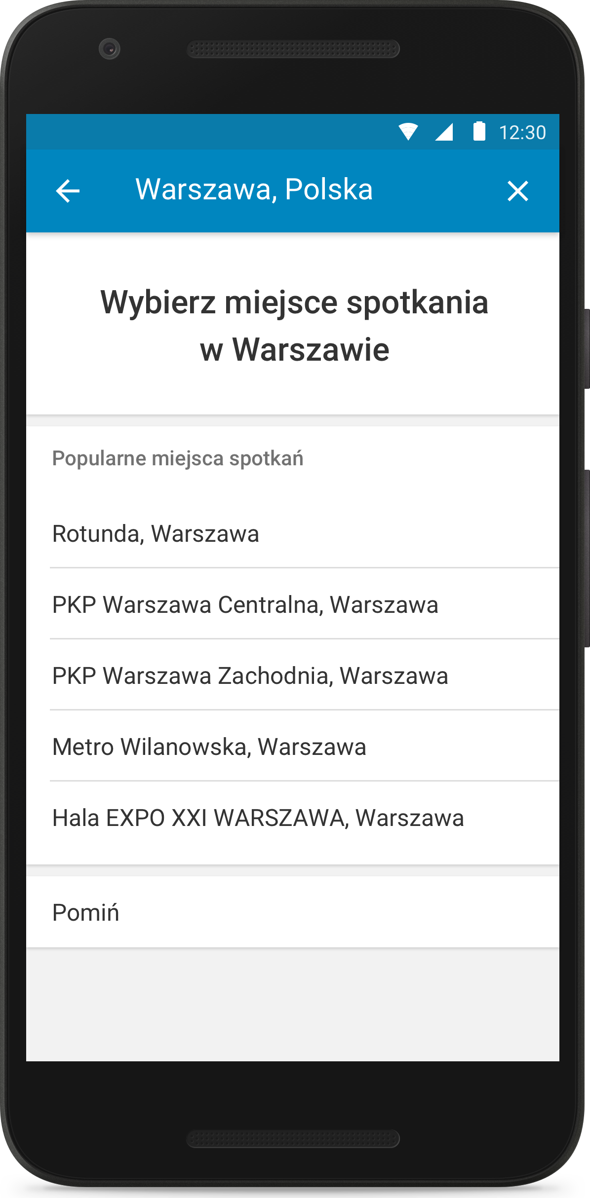 Sugerowane miejsca spotkań przy odjeździe i w miejscu docelowym - BlaBlaCar